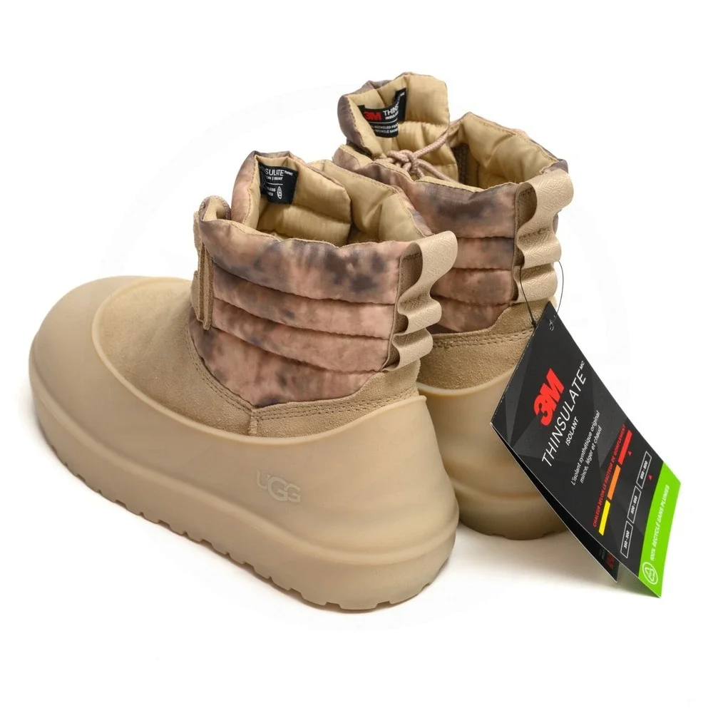 UGG Classic Mini Lace WEA Smokescreen Mens Sz 7 Waterproof Boots Removable Cover